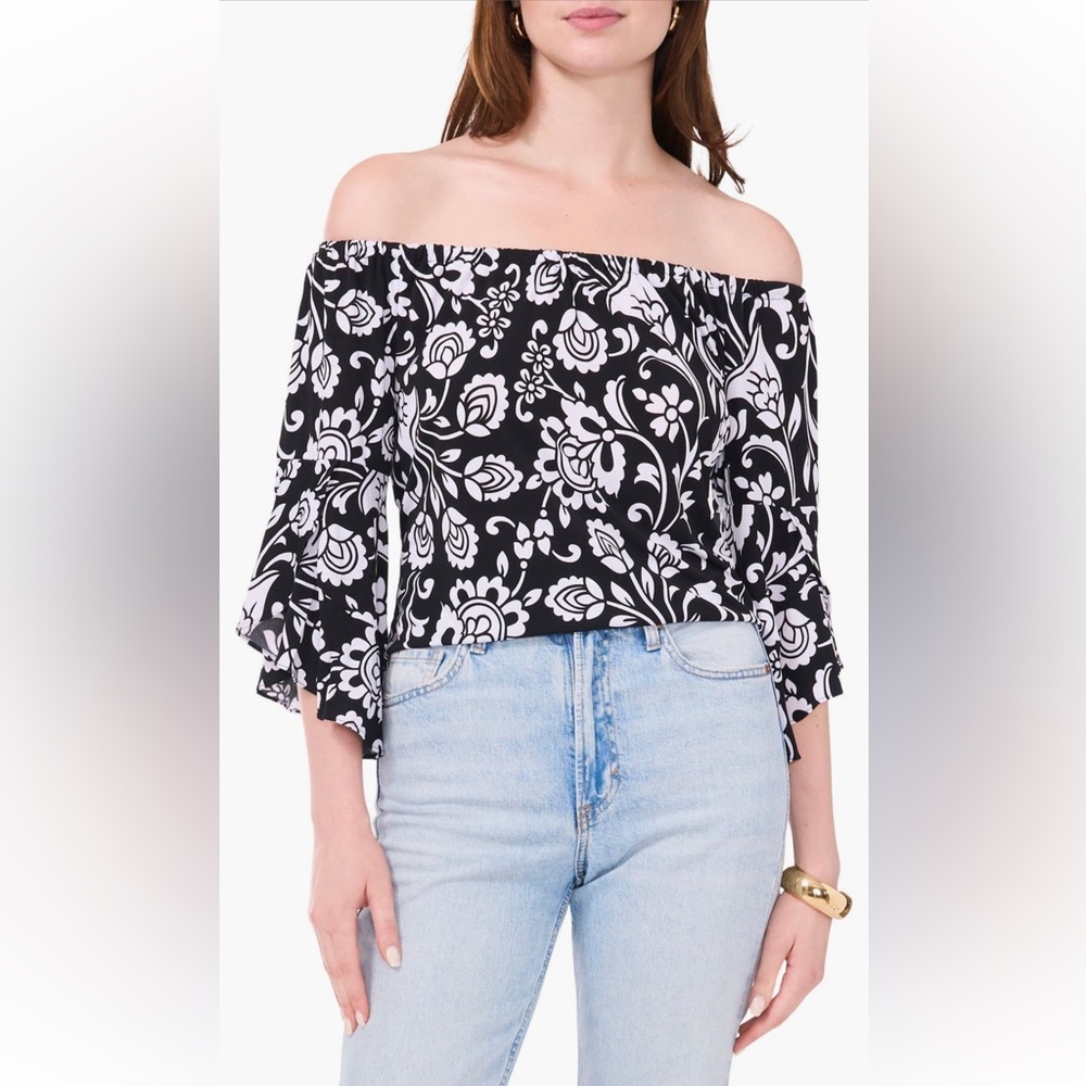 Vince Camuto Print Off The Shoulder Top